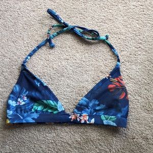 BLUE FLORAL ROXY BIKINI TOP